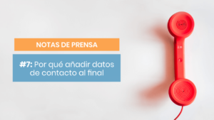 La información de contacto en una nota de prensa