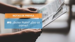 El boiler plate de la nota de prensa