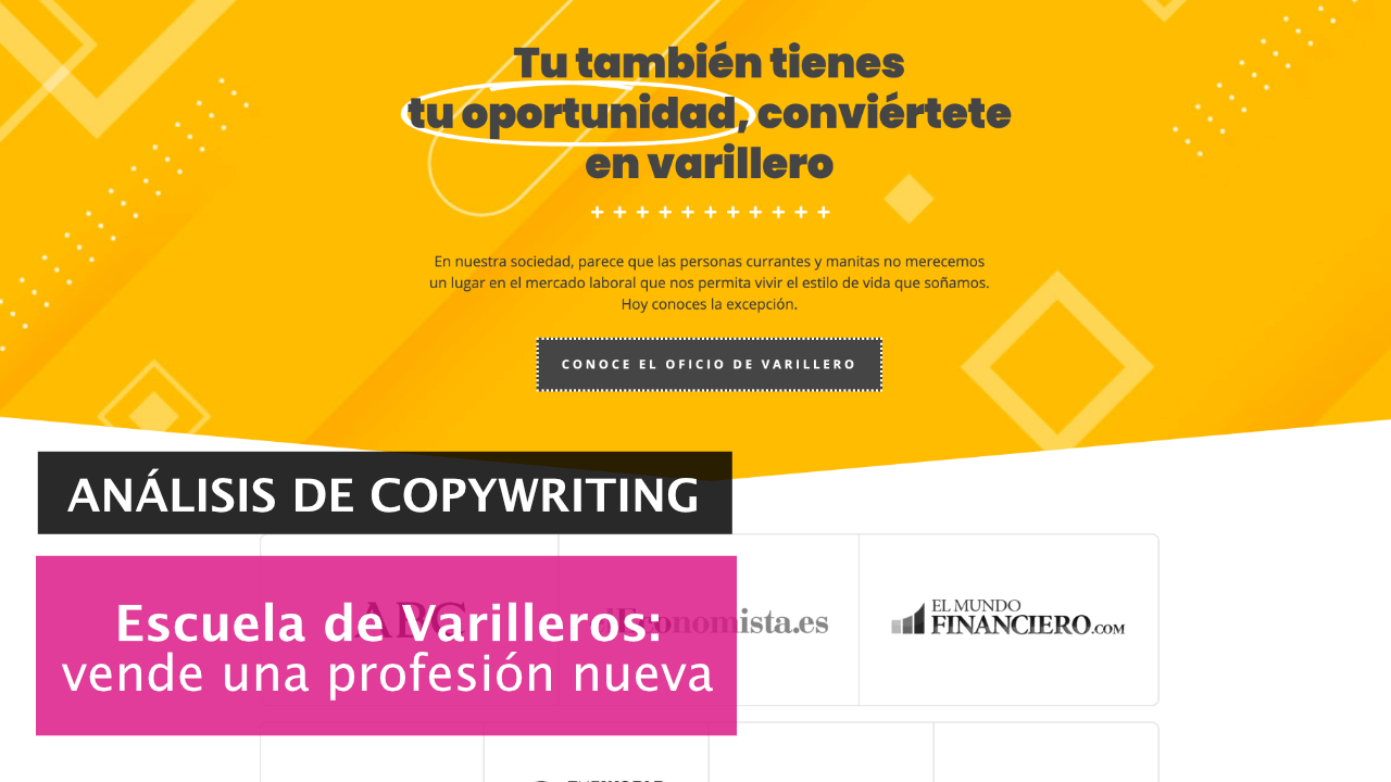 Análisis de copywriting de Escuela de Varilleros